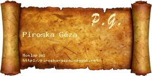 Piroska Géza névjegykártya