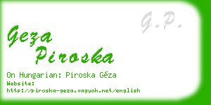 geza piroska business card