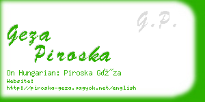 geza piroska business card